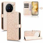 For vivo X200 5G Honeycomb Dot Texture Leather Phone Case(Gold)