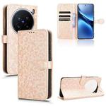 For vivo X200 Pro 5G Honeycomb Dot Texture Leather Phone Case(Gold)