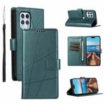 For Motorola Edge S PU Genuine Leather Texture Embossed Line Phone Case(Green)