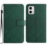 For Motorola Moto G 5G 2023 Rhombic Grid Texture Leather Phone Case(Green)