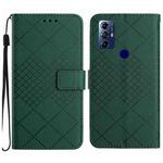 For Motorola Moto G Play 2023 / G Pure 2021 Rhombic Grid Texture Leather Phone Case(Green)