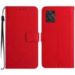 For Motorola Moto G Power 2023 Rhombic Grid Texture Leather Phone Case(Red)