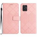 For Motorola Moto G Power 2023 Rhombic Grid Texture Leather Phone Case(Pink)