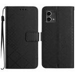 For Motorola Moto G Stylus 5G 2023 Rhombic Grid Texture Leather Phone Case(Black)