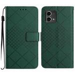 For Motorola Moto G Stylus 2023 4G Rhombic Grid Texture Leather Phone Case(Green)