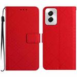 For Motorola Moto G Power 5G 2024 Rhombic Grid Texture Leather Phone Case(Red)