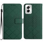 For Motorola Moto G Power 5G 2024 Rhombic Grid Texture Leather Phone Case(Green)