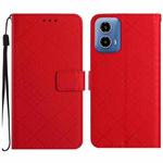 For Motorola Edge 5G 2024 Rhombic Grid Texture Leather Phone Case(Red)