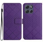 For Motorola Moto G86 5G Rhombic Grid Texture Leather Phone Case(Purple)
