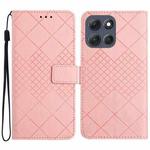 For Motorola Moto G86 5G Rhombic Grid Texture Leather Phone Case(Pink)