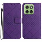 For Motorola Edge 60 Pro Rhombic Grid Texture Leather Phone Case(Purple)