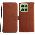 For Motorola Edge 60 Pro Rhombic Grid Texture Leather Phone Case(Brown)