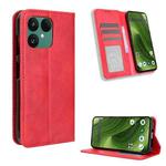 For Fairphone 6 Magnetic Buckle Retro Texture Leather Phone Case(Red)