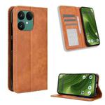 For Fairphone 6 Magnetic Buckle Retro Texture Leather Phone Case(Brown)