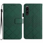 For Sony Xperia 5 III Rhombic Grid Texture Leather Phone Case(Green)