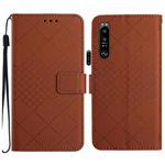 For Sony Xperia 1 VI Rhombic Grid Texture Leather Phone Case(Brown)