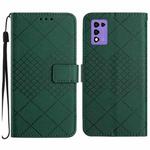 For ZTE Libero 5G II A103ZT JP Rhombic Grid Texture Leather Phone Case(Green)