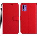 For ZTE Libero 5G III Rhombic Grid Texture Leather Phone Case(Red)