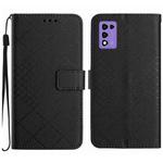 For ZTE Libero 5G III Rhombic Grid Texture Leather Phone Case(Black)