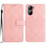 For ZTE Libero 5G IV Rhombic Grid Texture Leather Phone Case(Pink)