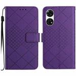 For ZTE Anshin Family A303ZT Rhombic Grid Texture Leather Phone Case(Purple)