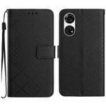 For ZTE Anshin Family A303ZT Rhombic Grid Texture Leather Phone Case(Black)