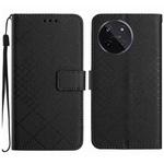 For Realme 11 4G Global Rhombic Grid Texture Leather Phone Case(Black)