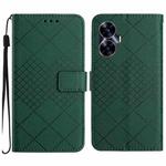 For Realme C55 Rhombic Grid Texture Leather Phone Case(Green)