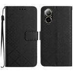 For Realme C67 4G Rhombic Grid Texture Leather Phone Case(Black)