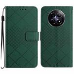 For Realme 12 5G Global Rhombic Grid Texture Leather Phone Case(Green)