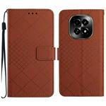 For Realme C63 5G Rhombic Grid Texture Leather Phone Case(Brown)