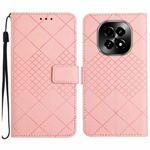 For Realme C63 5G Rhombic Grid Texture Leather Phone Case(Pink)