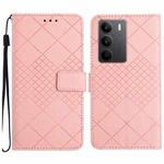 For Realme C75 4G Rhombic Grid Texture Leather Phone Case(Pink)