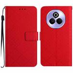 For Realme P3 Pro 5G Global Rhombic Grid Texture Leather Phone Case(Red)