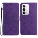 For Realme C75 5G Rhombic Grid Texture Leather Phone Case(Purple)