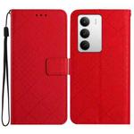 For Realme C75 5G Rhombic Grid Texture Leather Phone Case(Red)