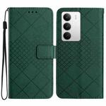 For Realme C75 5G Rhombic Grid Texture Leather Phone Case(Green)