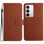 For Realme C75 5G Rhombic Grid Texture Leather Phone Case(Brown)