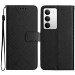 For Realme C75 5G Rhombic Grid Texture Leather Phone Case(Black)