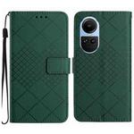 For OPPO Reno10 / Reno10 Pro Global Rhombic Grid Texture Leather Phone Case(Green)