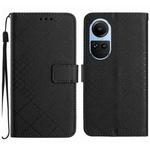 For OPPO Reno10 / Reno10 Pro Global Rhombic Grid Texture Leather Phone Case(Black)