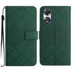 For OPPO A78 4G Rhombic Grid Texture Leather Phone Case(Green)