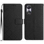 For OPPO A78 4G Rhombic Grid Texture Leather Phone Case(Black)