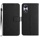 For OPPO A58 4G Rhombic Grid Texture Leather Phone Case(Black)