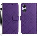 For OPPO A38 4G / A18 4G Rhombic Grid Texture Leather Phone Case(Purple)