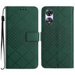 For OPPO A38 4G / A18 4G Rhombic Grid Texture Leather Phone Case(Green)