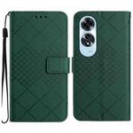 For OPPO A60 4G Rhombic Grid Texture Leather Phone Case(Green)