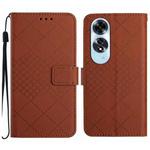 For OPPO A60 4G Rhombic Grid Texture Leather Phone Case(Brown)