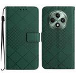 For OPPO Reno12 F 5G Global Rhombic Grid Texture Leather Phone Case(Green)