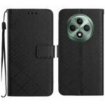 For OPPO Reno12 F 5G Global Rhombic Grid Texture Leather Phone Case(Black)